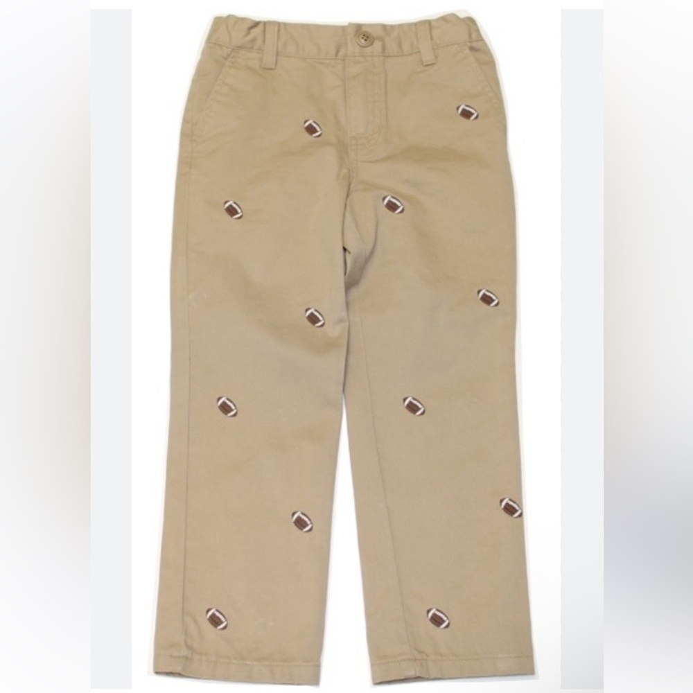 Eland flat front khaki pants with embroidered football size 10 NWT